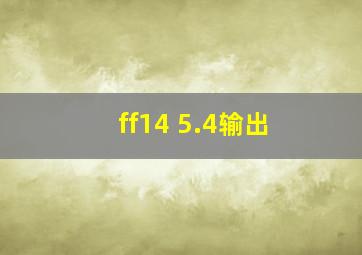 ff14 5.4输出